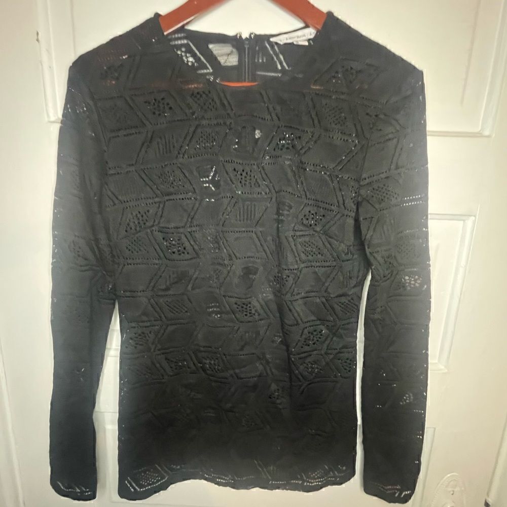 & Other Stories Crocheted Long Sleeve Blouse Size 8